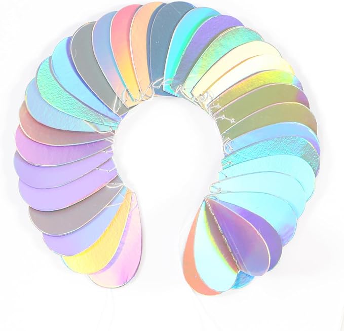 Iridescent Disco-Holographic Party-Decorations Heart-Garland - 39Ft Neon Wedding Hanging Paper Streamers Banner,Birthday Bachelorette Baby Bridal Shower Engagement Decor Ouruola