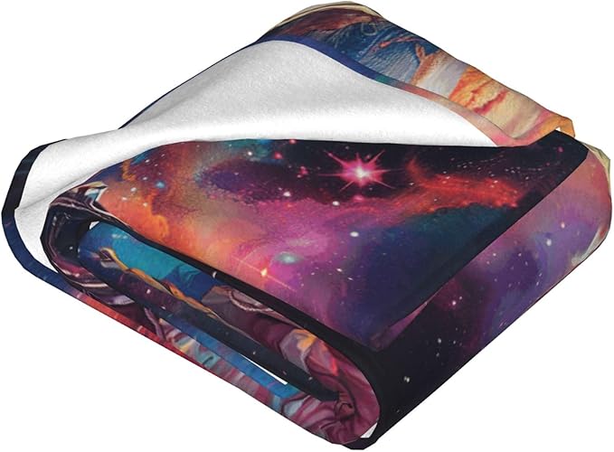 Cat Blanket, Galaxy Space Throw Blankets, Cat Gifts for Boys Girls Women Men Lover Adult Cozy Fleece Flannel Bedding Stuff Animal Plush for Couch Sofa Bed Decor 80"X60"