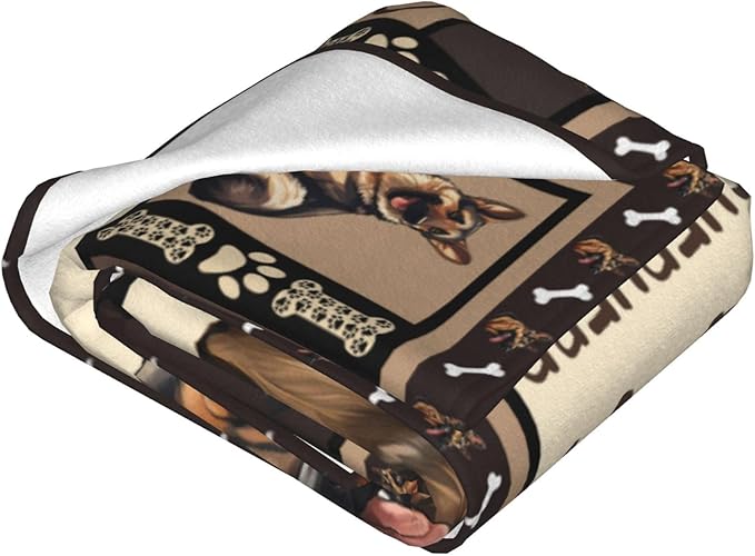 German Shepherd Blanket German Shepard Throw Blanket Cozy Fleece Flannel Bedding German Shepherd Stuff Gifts for Women Men Boys Girls Lover Adults Plush for Couch Sofa Bed Decor 60"X50"