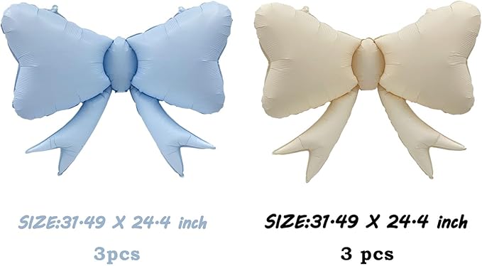 FBQ 6 Pcs Bow Balloons Festival Party Boys and Girls Cute Bow Foil Balloons Anniversary Bachelorette Party Decoration Supplies