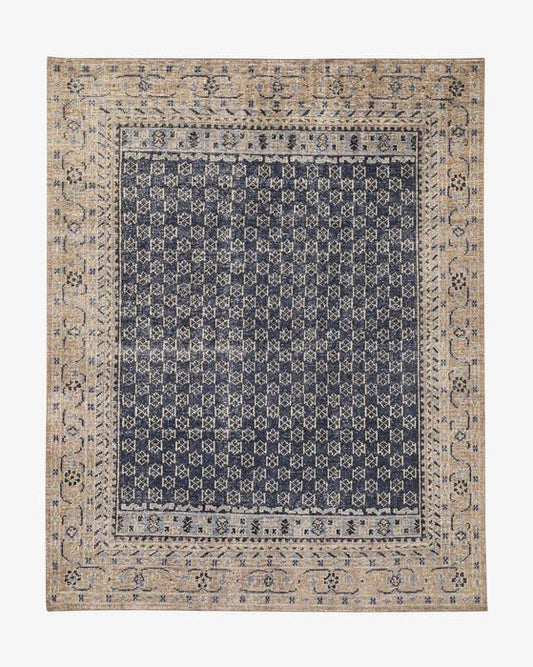Anya Indigo Handmade Knotted Woolen Area Rug 5x8 8x10 9x12 (9x12ft)
