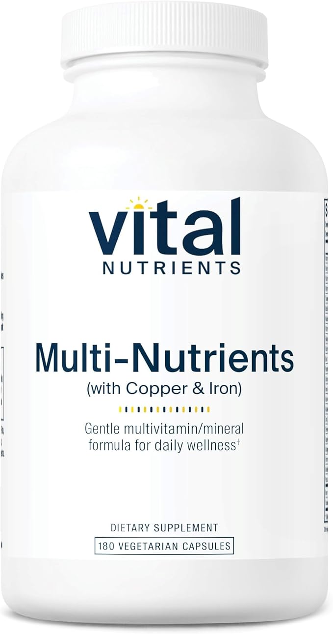 Vital Nutrients Multi-Nutrients 4 | Citrate/Malate Formula (with Copper and Iron) | Multi Vitamin/Mineral Formula with Potent Antioxidants | Bioavailable Form | Non-GMO | 180 Capsules