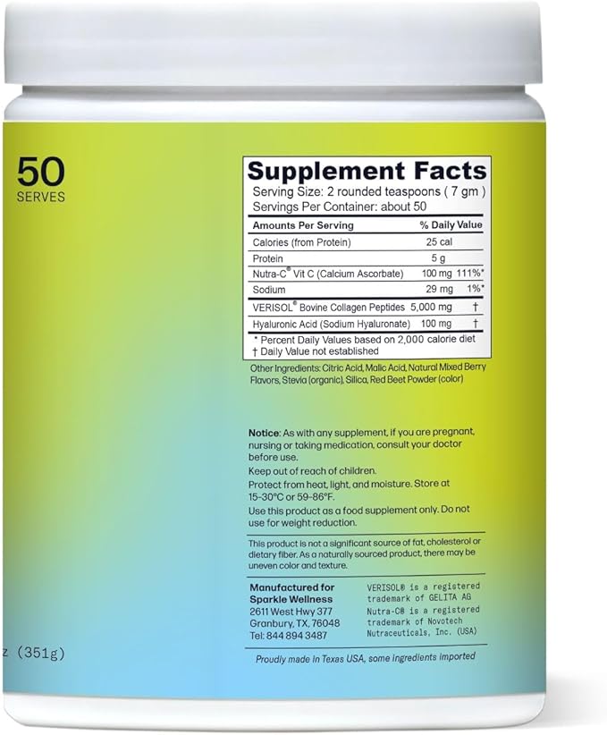 Skin Boost Plus (Mixed Berry) [50-Serves] | Collagen Powder Supplement with VERISOL Bioactive Hydrolyzed Collagen Peptides, Vitamin C & Hyaluronic Acid to Improve Skin Elasticity