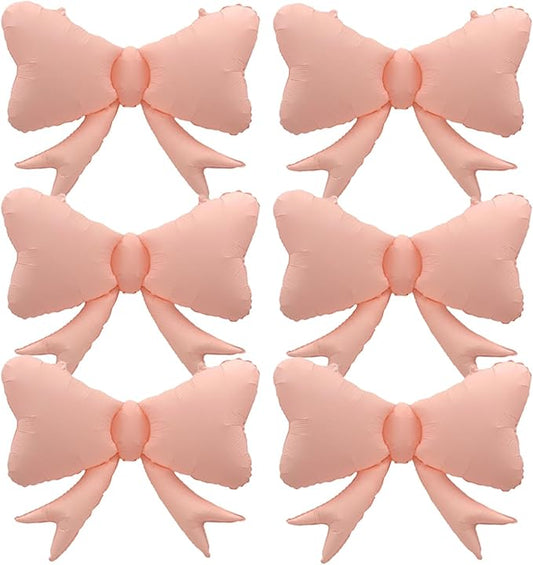 FBQ 6 Pcs Bow Big Balloon Macaron Foil Balloon Bow Themed Kids Party Wedding Party Decoration