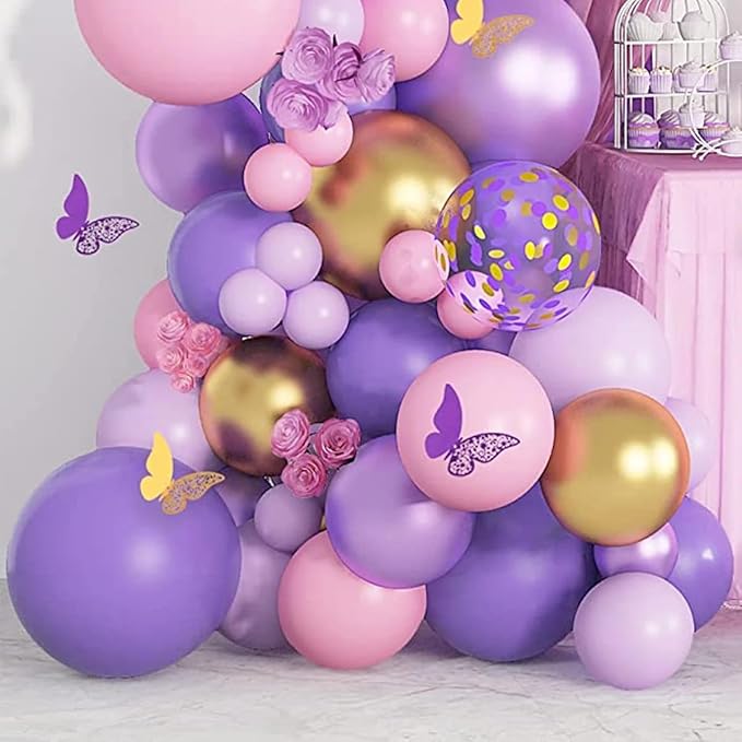 FBQ Latex Balloon Different Sizes 5/10/12/ Inches Light Purple Balloon Arch Kit for Baby Shower Kid's Party Graduation Party Halloween Decorations
