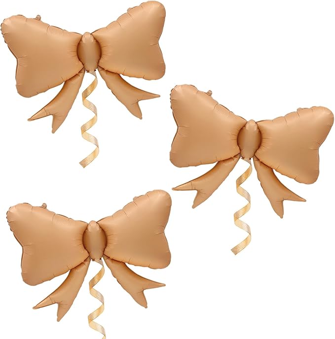 3 Pcs Bow Big Balloon Macaron Caramel Color Bow Theme Birthday Party Baby Shower Girl Party Decoration Suppli