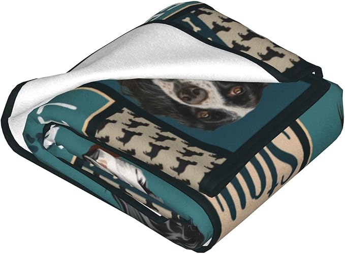 Springer Spaniel Blanket Dog Throw Blanket Fleece Flannel Plush Bedding Springer Spaniel Gifts Stuff for Women Men Boys Girls Adults for Couch Sofa Bed Home Decor 60"X50"