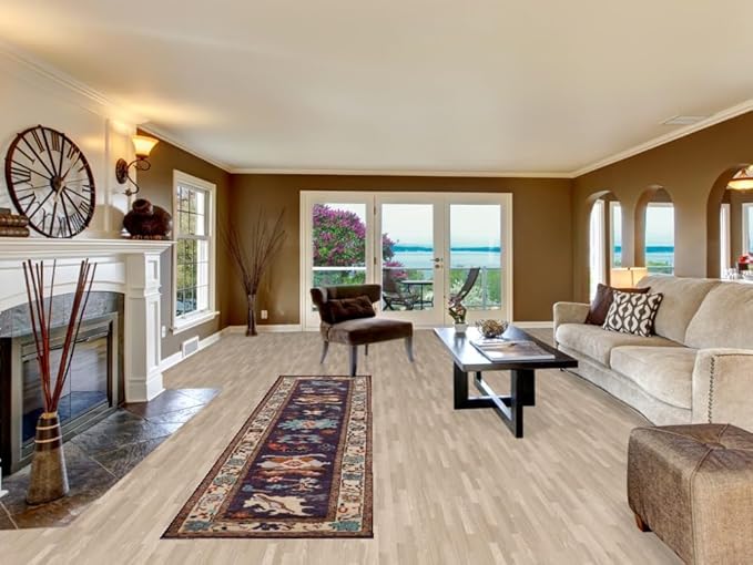 Rug Source Transitional Collection, 11 Ft Runner Oushak Runner Rug, Hand Knotted Purples Floral Rug, Oriental 100% Wool Carpet for Foyer, Entryway and Hallway