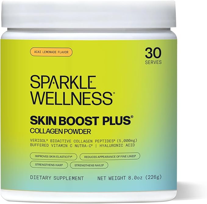 Skin Boost Plus (Acai Lemonade) [30-Serves] | Collagen Powder Supplement with VERISOL Bioactive Hydrolyzed Collagen Peptides, Vitamin C & Hyaluronic Acid to Improve Skin Elasticity