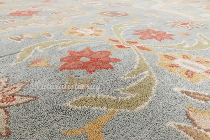 Handmade Tufted 100% Wool Area Rug Traditional Rug Bedroom Living Room Office for Luxury Home (Multi, 10' x 14')