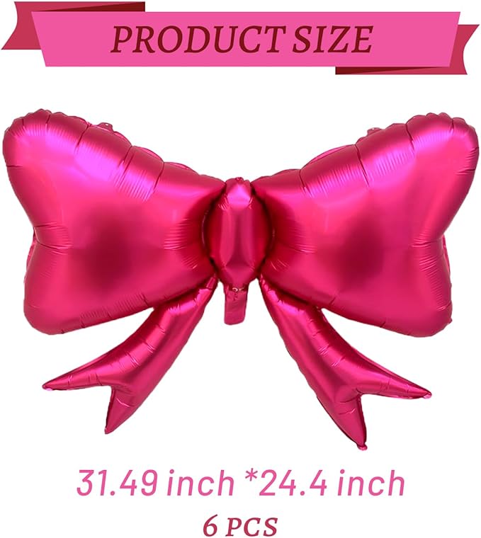 FBQ 6 Pcs Bow Balloons Matte Rose Bow Theme Birthday Party Girl Party Wedding Decorations Supplies