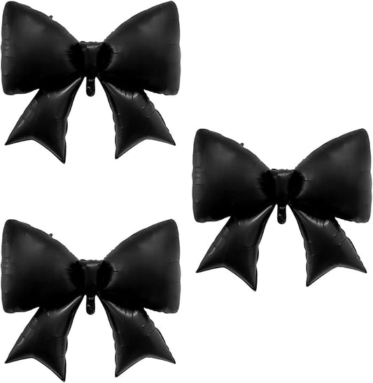 FBQ 3 Pcs Black Black Bow Giant Foil Balloons Bow Theme Birthday Party Baby Shower Wedding Party Decorations Supplies