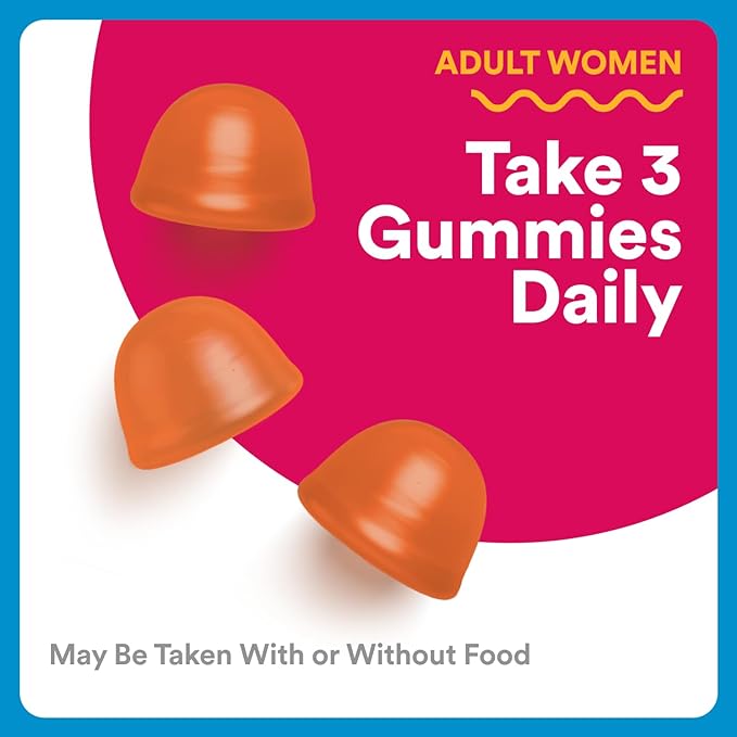 SmartyPants Zero Sugar Women’s Multivitamin Gummies: Biotin, Methylfolate, Omega 3 (ALA), Vitamin D3, C, Vitamin B12, B6, A, K, Zinc, Inositol, Gluten Free, No Sugar Alcohols, 90 Count (30 Day Supply)