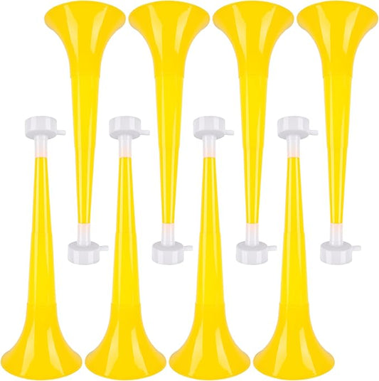 8 Pcs 10.24 Inch Collapsible Stadium Horn Plastic Vuvuzela Trumpet Horn Loud Sound Noise Maker for Sporting Events Graduation Games School Sports Party Supplies (Color Set 4)