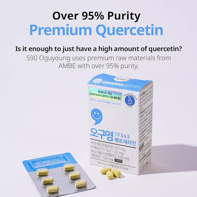 590Company Quercetline TF343 | Plant Based Family Wellness Formula | Quercetin Vitamin C Bromelain Complex | Non GMO | 30 Table