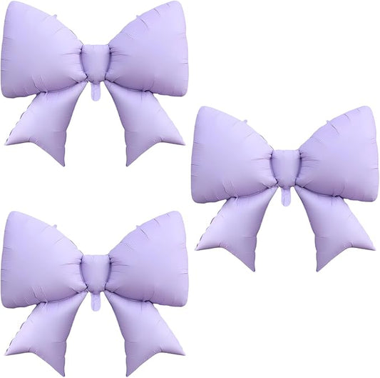 FBQ 3 Pcs Bow Balloon Purple Birthday Theme Butterfly Theme Baby Shower Girls Boy Party Decoration Supplies