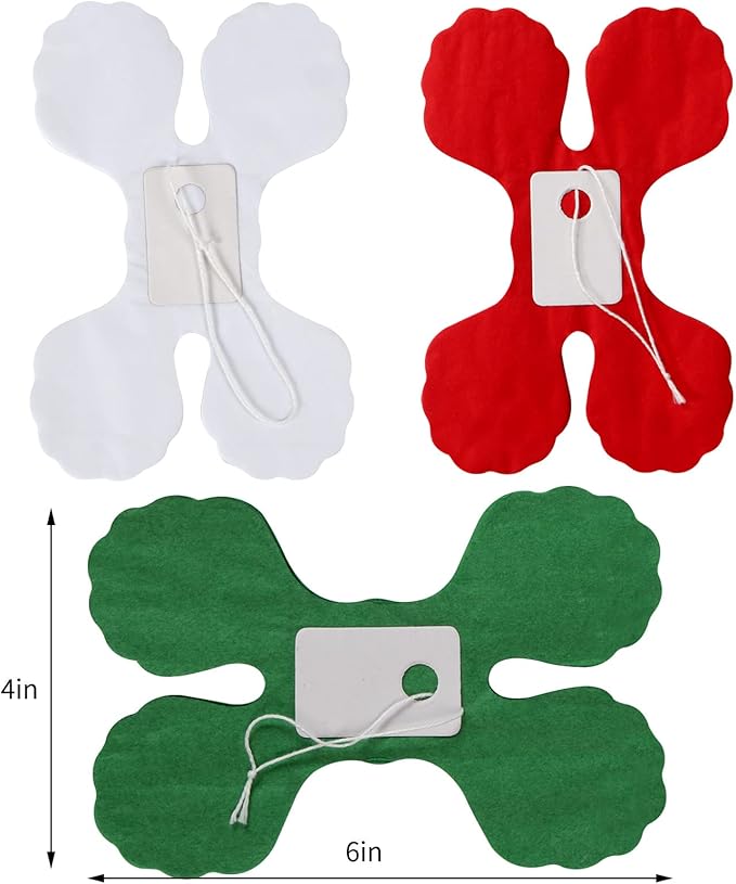 Red-Green White Party-Decorations Christmas Streamers-Garland - 12pcs Mexico Italian 4-Leaf Clover Paper Streamers,Italy Mexican Birthday Baby Shower Wedding Banners,New Years Winter Decor Ouruola