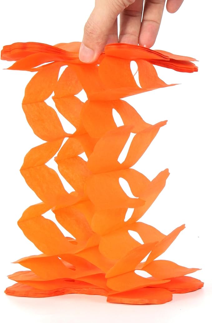 Fall-Boho Pink-Orange Groovy Thanksgiving Party-Decorations - 12pcs Streamers-Garland Autumn Harvest Friendsgiving 4-Leaf Clover Paper Banners,Birthday Wedding Engagement Bachelorette Decor Ouruola