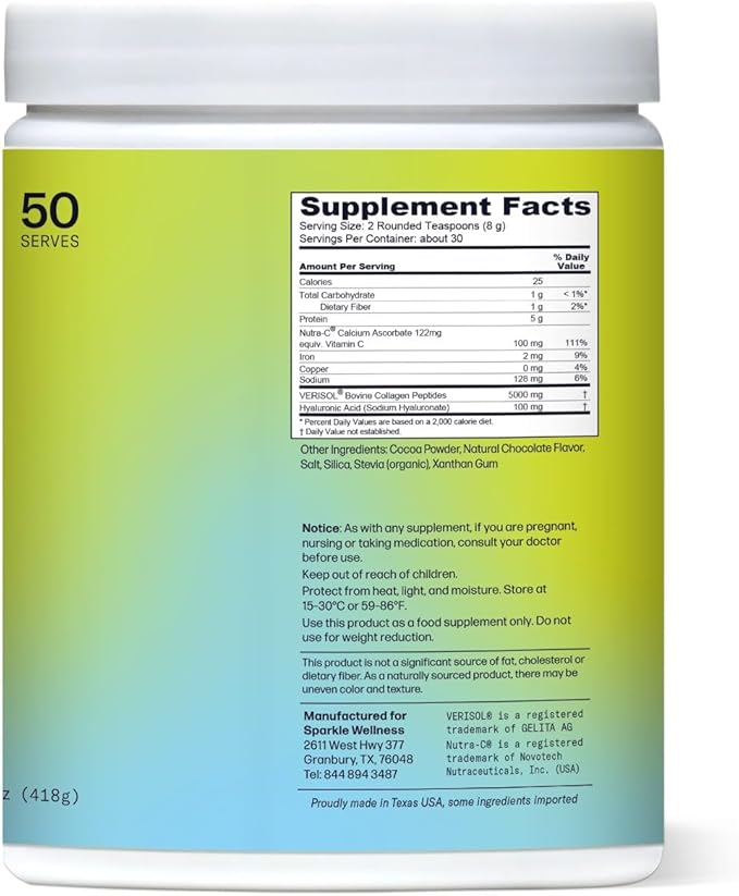 Skin Boost Plus (Chocolate) [50-Serves] | Collagen Powder Supplement with Verisol Bioactive Hydrolyzed Collagen Peptides, Vitamin C & Hyaluronic Acid to Improve Skin Elasticity