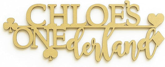 Customized First Birthday ONEderland Wooden Sign - 5 Sizes 12, 18, 24, 30, and 36 inches Wide - for 1st Birthday Party, Tea Party Theme, Princess Theme Event - Made by Lavender Dots Design