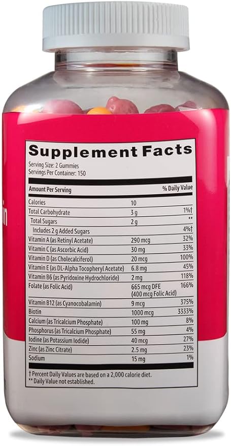 Amazon Basics Women's Multivitamin, 300 Gummies (150 Servings) (Previously Solimo) (Pack of 3)