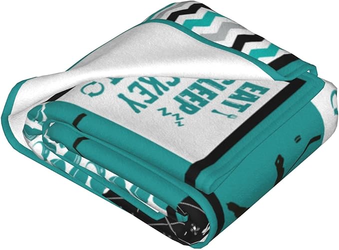 Hockey Blanket Ice Throw Blanket Fleece Flannel Plush Bedding Hockey Gifts for Boys Girls Men Women Youth Kids for Couch Sofa Bed Decor 80"X60"