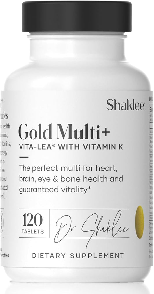 Shaklee Vita-Lea Gold® with Vitamin K for Adults Over 50 - High-Potency Formula for Heart, Immune, Bone, and Joint Health - Supports Physical Energy & Healthy Aging - Essential Vitamins - 120 Tablets