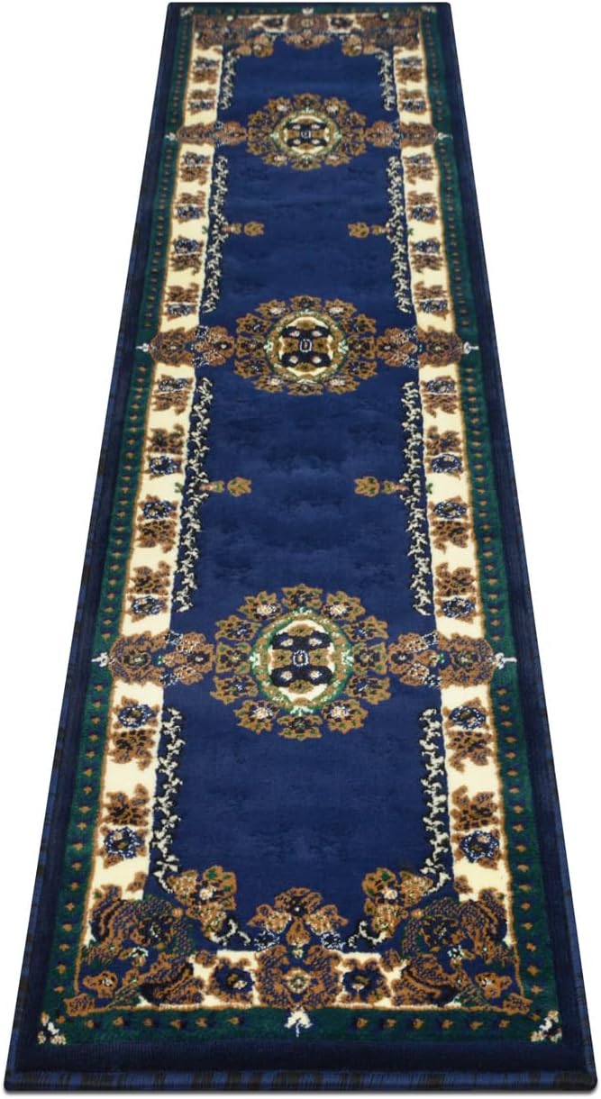 AllStar Rugs High Qual5ity Traditional French Aubusson Rug (Navy Blue, 2x7)