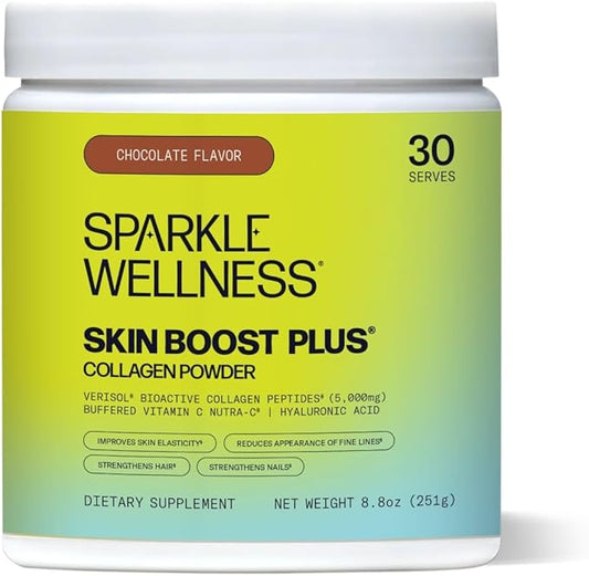 Skin Boost Plus (Chocolate) [30-Serves] | Collagen Powder Supplement with Verisol Bioactive Hydrolyzed Collagen Peptides, Vitamin C & Hyaluronic Acid to Improve Skin Elasticity