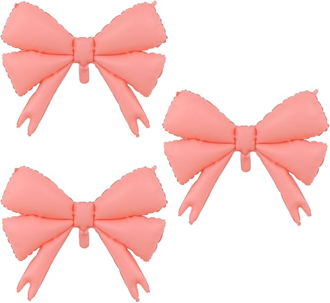 FBQ 3 Pieces Bow Foil Balloon Birthday Party Bow Theme Kids Party Baby Shower Wedding Party Decoration