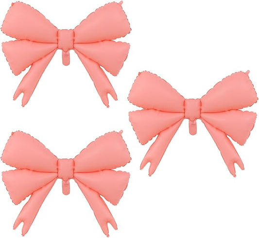 FBQ 3 Pieces Bow Foil Balloon Birthday Party Bow Theme Kids Party Baby Shower Wedding Party Decoration