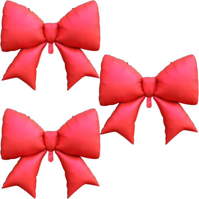 FBQ 3 Pcs Giant Red Bow Balloon Butterfly Theme Wedding Birthday Baby Shower Decorations Supplies