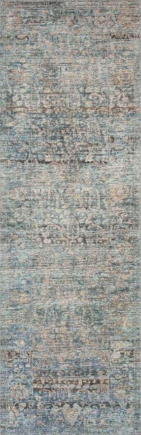 Loloi Amber Lewis Billie Collection BIL-05 Denim/Blush 3'-6" x 5'-6", 0.19" Thick Accent Rug