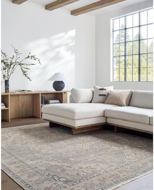 Livabliss x Galey Alix Maria Elena I Vintage Medallion Area Rug, 2'7" x 7'3" (3' x 8'), Taupe