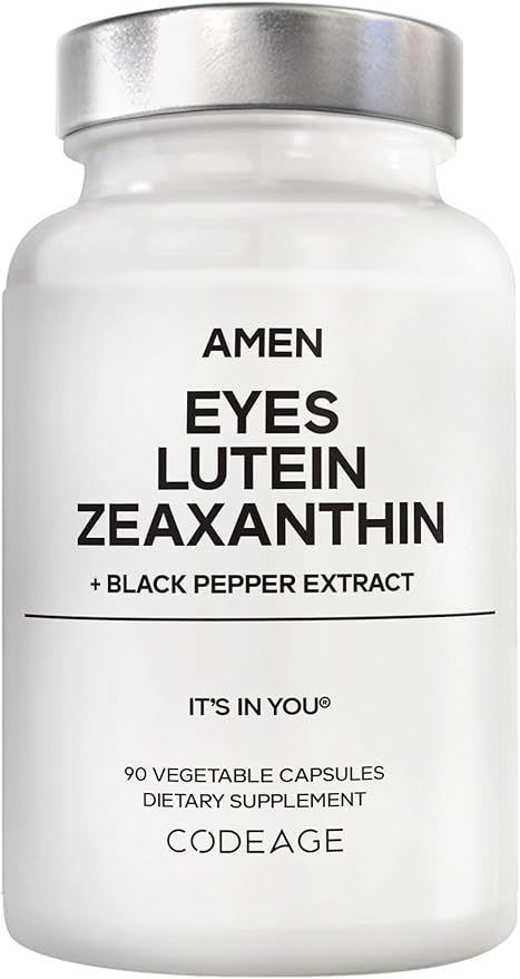 Amen Eyes Lutein Zeaxanthin Supplement - Eyes Vitamins - Lutein and Zeaxanthin from Marigold Extract, Red Beet Root Powder, Black Pepper Fruit Extract - 3-Month Supply Eye Care - Non-GMO - 90 Capsules