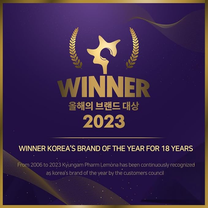 LEMONA Official Vitamin C Powder 500mg Korean Supplements Immune Support B6, B2, On-The-Go Packets Vitamin Healthy Living, Easy to Take Daily Energy Boost Korean Food Snacks Lemon (120Sticks)