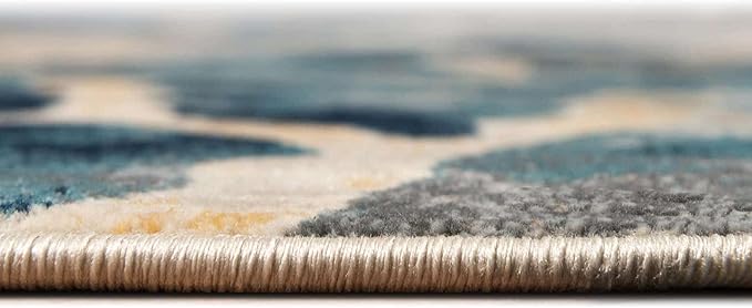 Unique Loom Mystic Collection Area Rug - Fitz Roy (2' 7" x 10' Runner, Navy Blue/Beige)