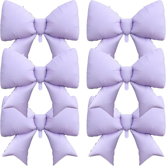 FBQ 6 Pcs Giant Purple Bow Balloon Baby Shower Butterfly Theme Bow Theme Girl Birthday Bachelorette Party Decorations Supplies