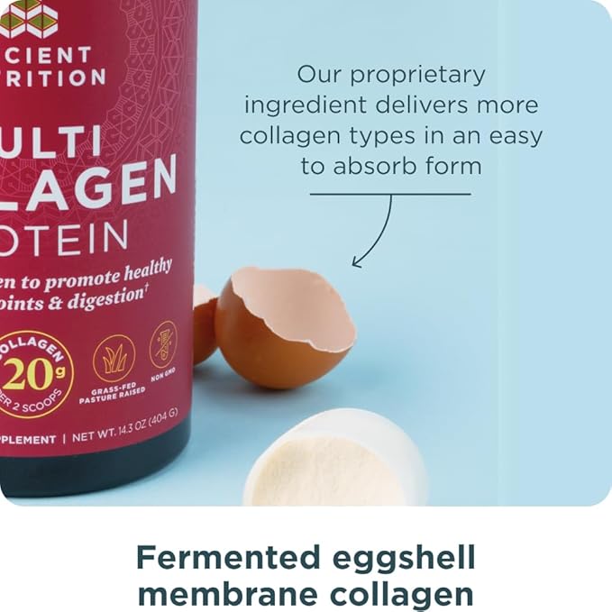 Ancient Nutrition Collagen Peptides Powder, Multi Collagen Protein, Women & Men, Vitamin C, Probiotics, Hydrolyzed Collagen, Supports Skin, Joints, Gut Health, Unflavored, 100 Servings