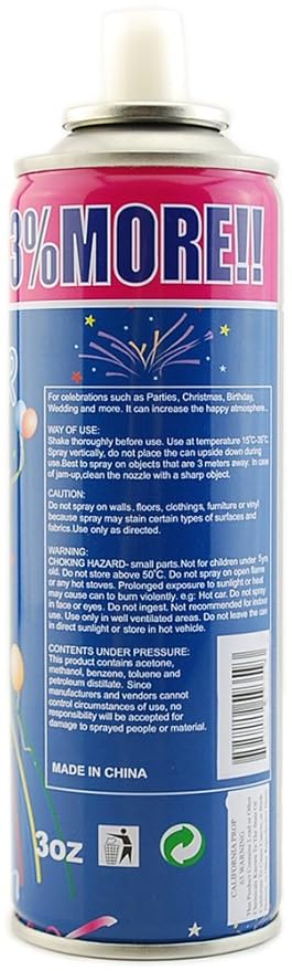 96 Pack of Party Streamer Spray String in a Can Children's Kid's Party Supplies, Perfect for Events