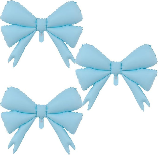 FBQ 3 Pcs Giant Blue Bow Balloon Bow Theme Baby Shower Girl Boy Birthday Party Decoration Supplies