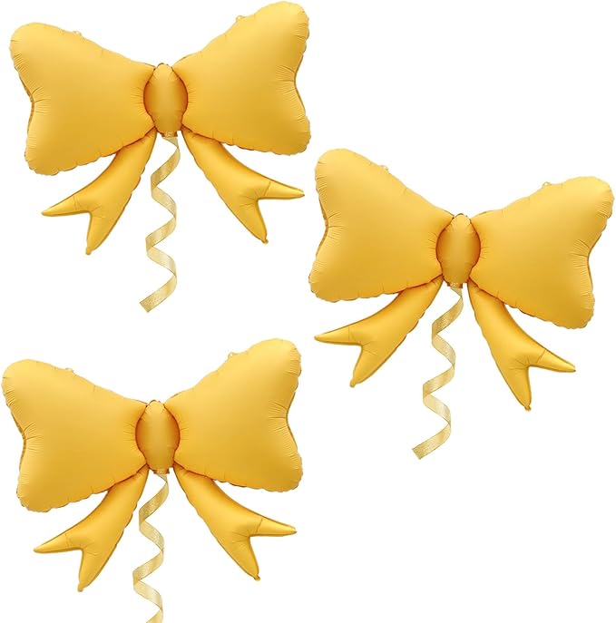 3 Pcs Bow Big Balloon Macaron Yellow Bow Theme Birthday Party Baby Shower Girl Party Decoration Supplies