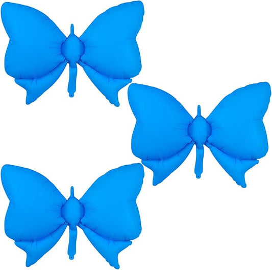 FBQ 3 Pcs Giant Fluorescent Blue Bow Balloon Bow Theme Baby Shower Girl Boy Birthday Party Bachelorette Party Decoration Supplies
