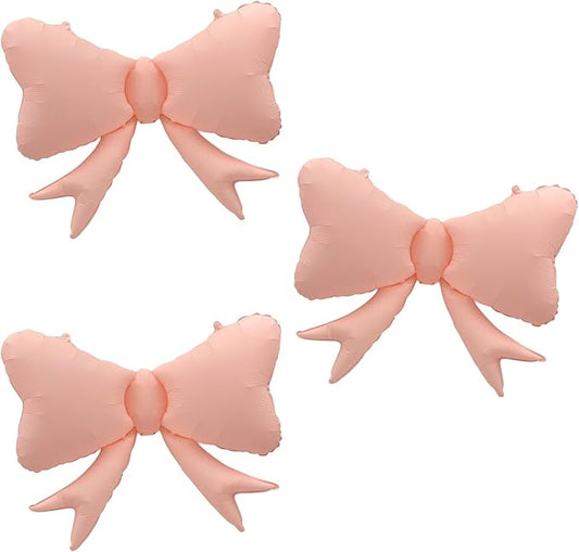 3 Pcs Bow Big Balloon Macaron Pink Bow Theme Birthday Party Baby Shower Girl Party Decoration Suppli ﻿