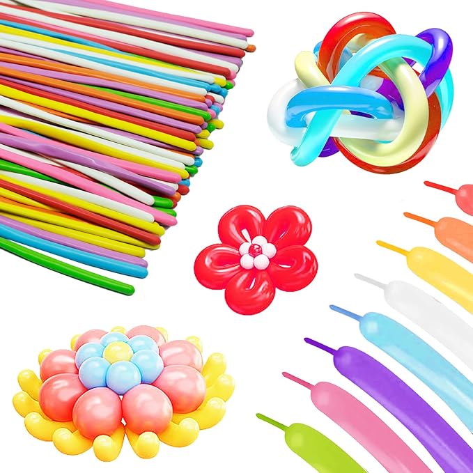 260 Long Balloons 160 Pcs Latex Twisting Animals Balloons 8 Assorted Colors 20 Per Color for Long Skinny Twisting Birthday Party Wedding Decorations Arch Garland Clown Balloon Supplies DIY Events