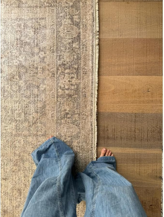 Livabliss x Galey Alix Maria Elena V Vintage Medallion Area Rug, 6'4" x 9' (6' x 9'), Tan