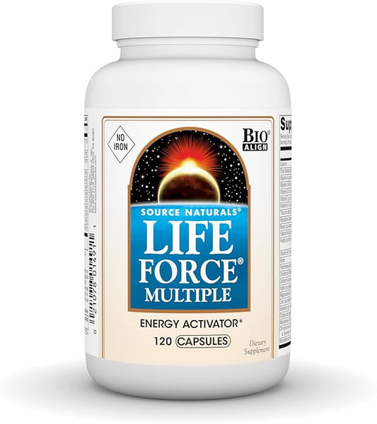Source Naturals Life Force Multiple Iron Free Daily Multivitamin High Potency Essential Vitamins, Minerals, Antioxidants & Nutrients - Energy & Immune Boost* - 120 Capsules