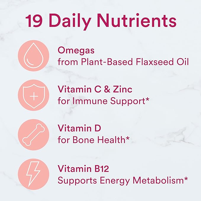 SmartyPants Women's Multivitamin Gummies, Sugar Free: Biotin, Methylfolate, Omega 3 (ALA), Vitamin D3, C, Vitamin B12, B6, A, K & Zinc, Inositol, Gluten Free, 60 Count (20 Day Supply)