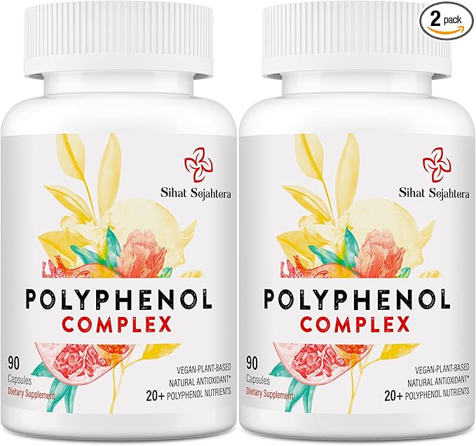 67,500 MG Polyphenols Supplement - Powerful Antioxidants & Polyphenol for Age Defense, Polyphenol Superfood, Quercetin, Resveratrol, Green Tea, Plant-Based & Energy, Immune Support, 180 Capsules