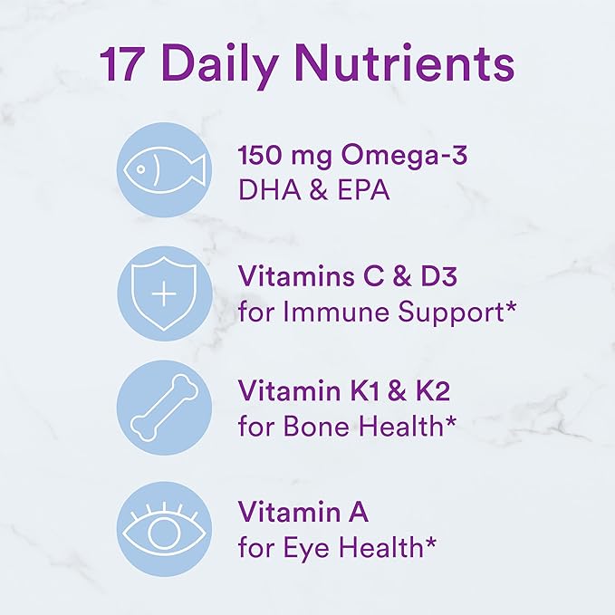 SmartyPants Fiber Supplement & Multivitamin for Men & Women: Multivitamin Fiber Gummies with Vitamin D3, C, Vitamin B12, B6, A, K & Zinc, Omega 3 Fish Oil (EPA/DHA), Biotin, 180 Count (30 Day Supply)